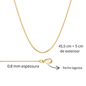 Coração Gordinho com Folhas Douradas e Gota Zircônia