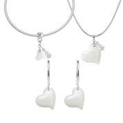Corazón Torcido con Gota de Circonita