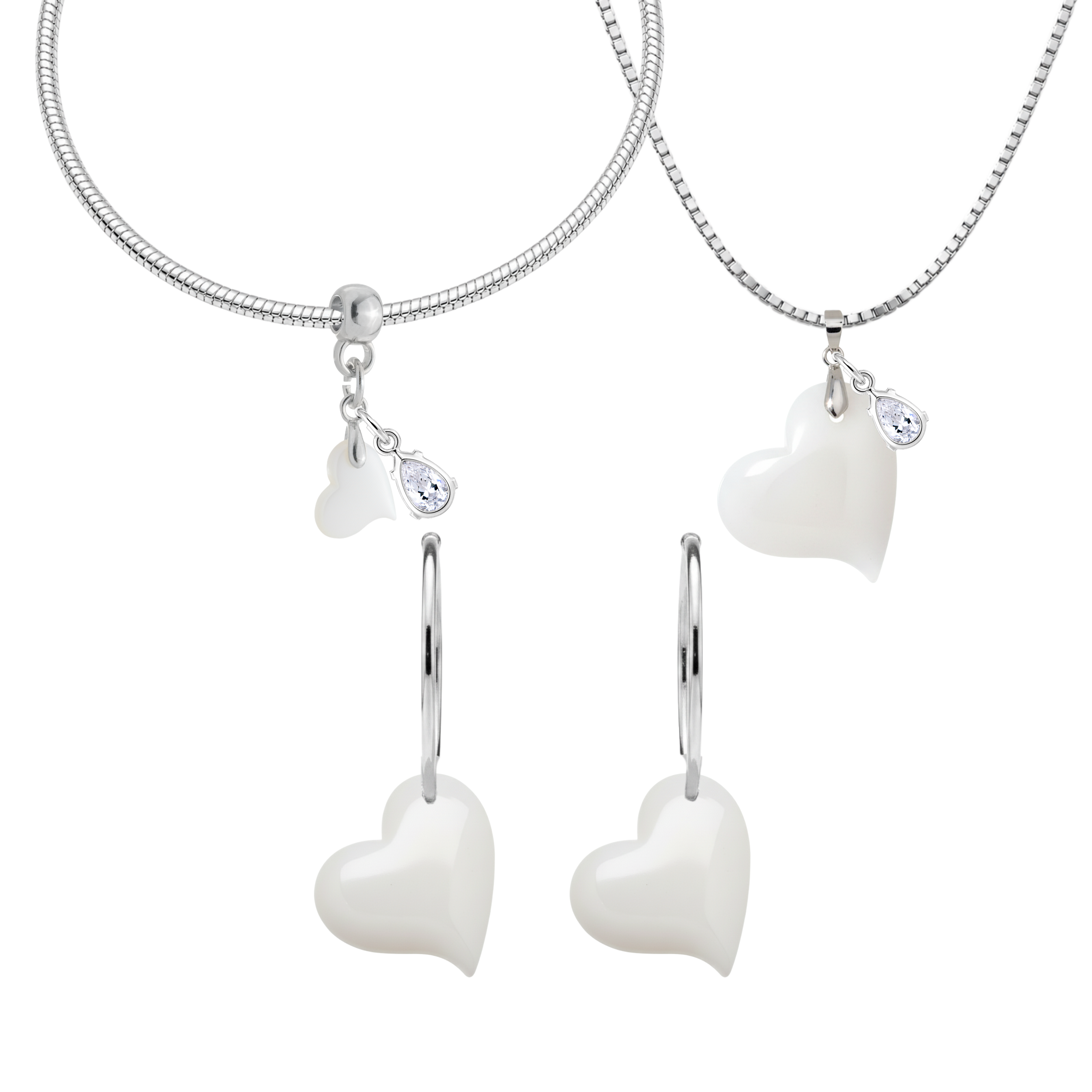 Corazón Torcido con Gota de Circonita