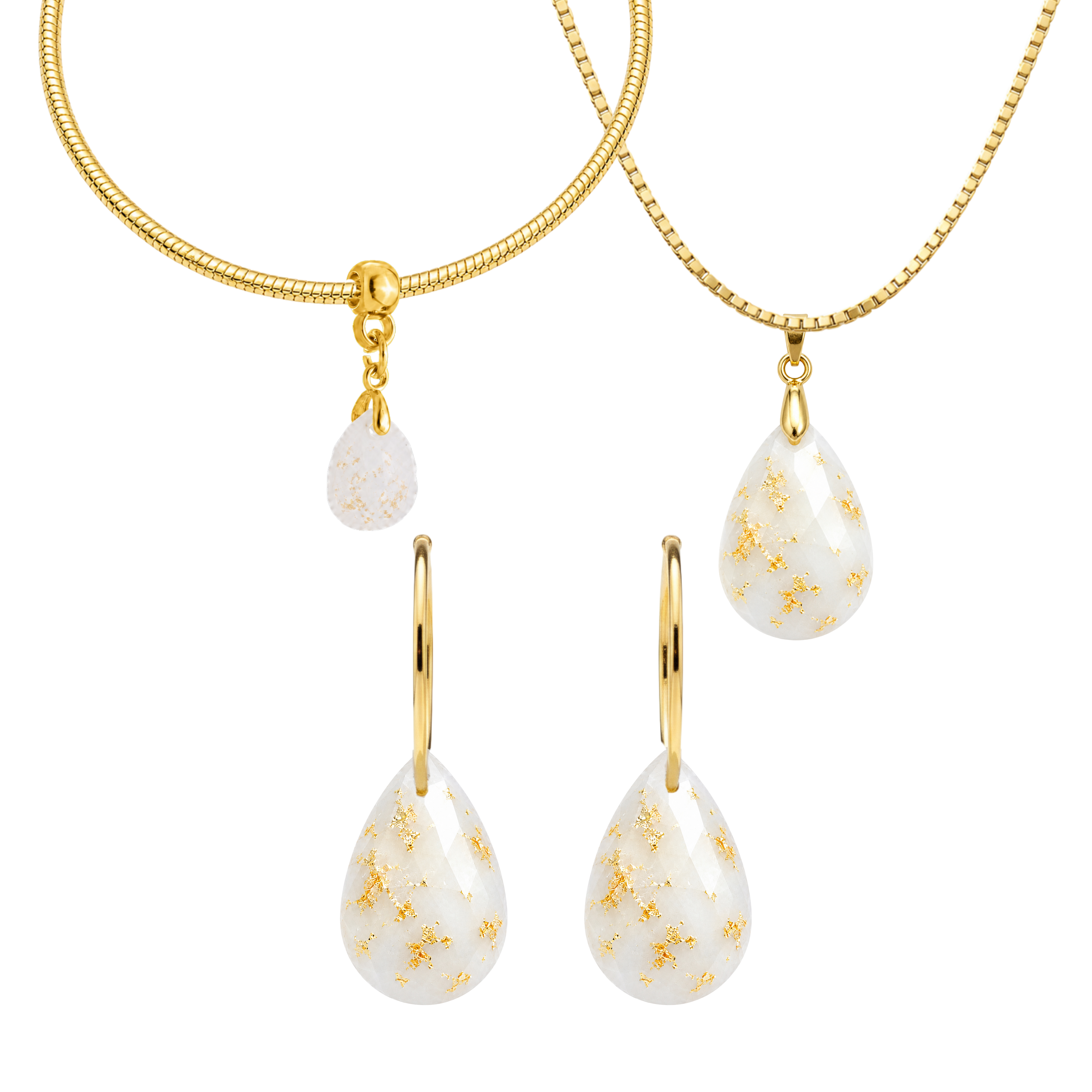 Diamond Drop with Gold Leaf