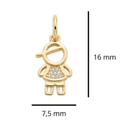 Pendente Menino/Menina Banhado a Ouro