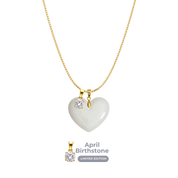 Cœur Rondouillard avec Chaîne et Pendentif du Mois de Naissance