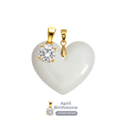 Chubby Heart with Birthstone Pendant
