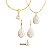 Mini Goutte Rondouillard avec Feuilles d’Or et Goutte de Zircone