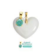 Chubby Heart with Birthstone Pendant