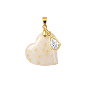 Heart Gold Leaf with Zirconia Drop