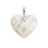 🎁Pummel Herz Blattgold mit Zirkonia-Tropfen