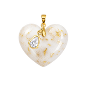 Chubby Heart Gold Leaf with Zirconia Drop