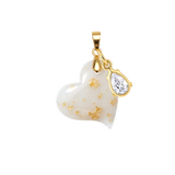 Twisted Heart Gold Leaf with Zirconia Drop