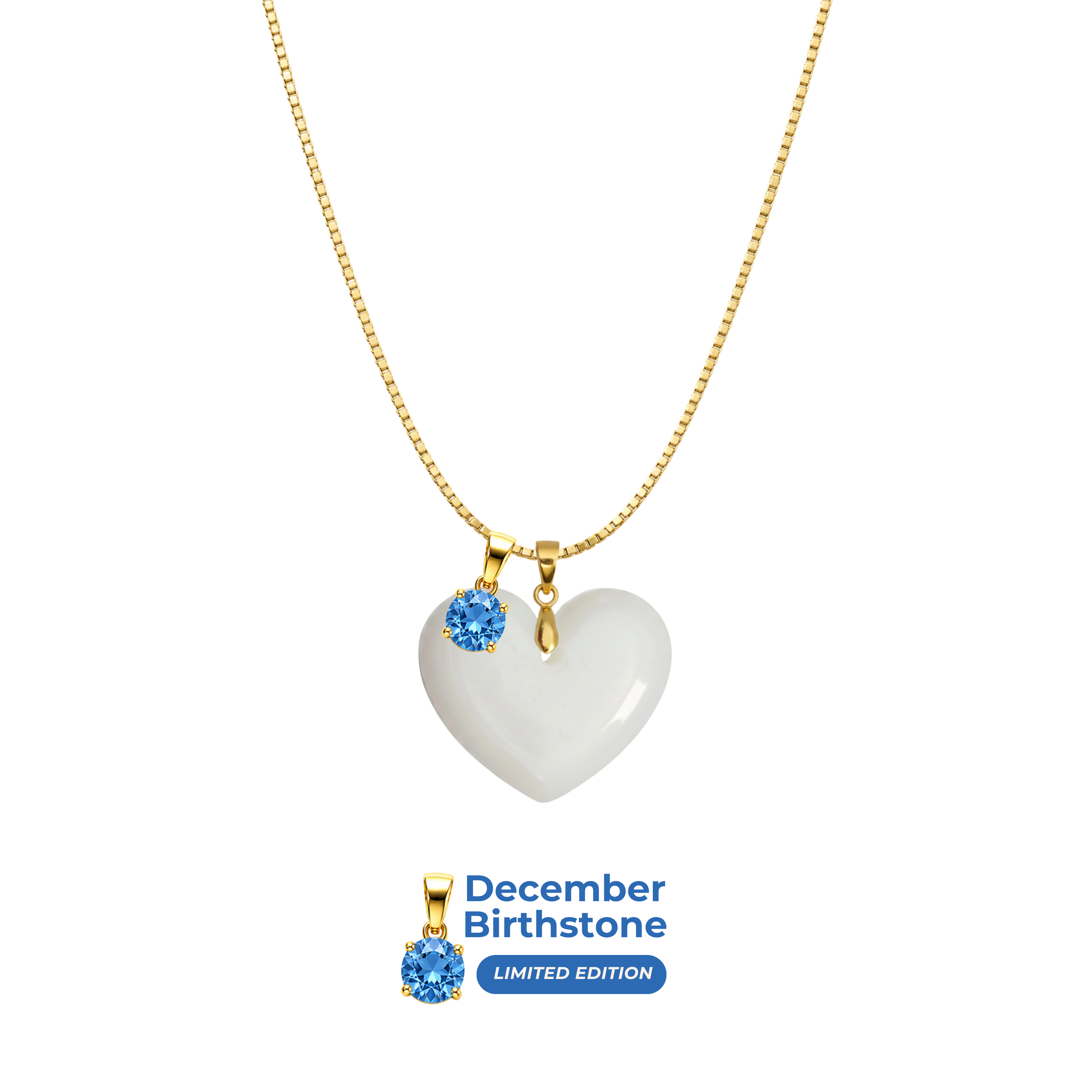 Cœur Rondouillard avec Chaîne et Pendentif du Mois de Naissance