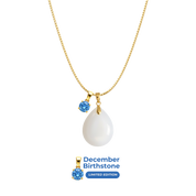 Pummel-Mini-Tropfen mit Kette und Anhänger des Geburtsmonats