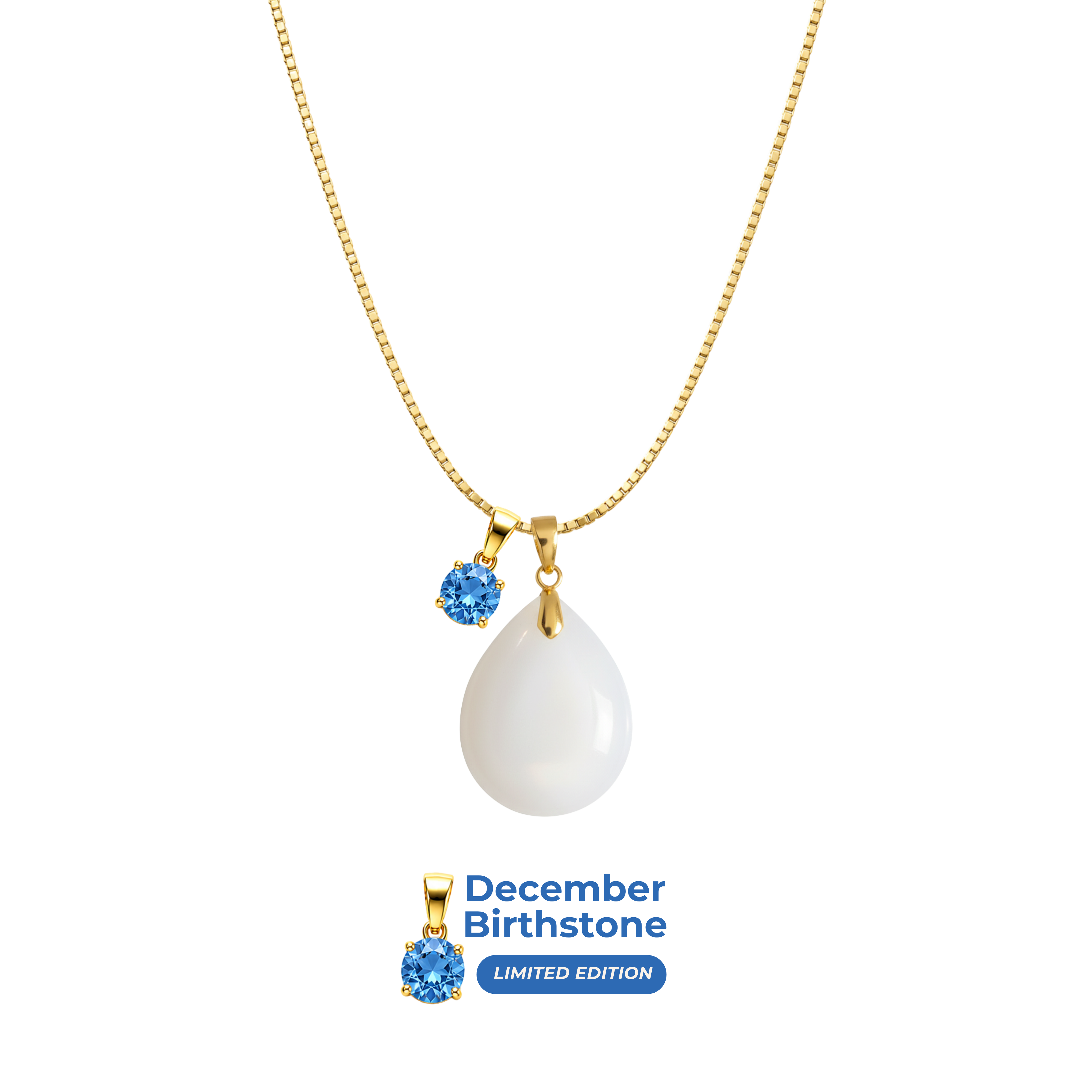 Pummel-Mini-Tropfen mit Kette und Anhänger des Geburtsmonats