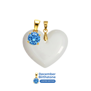 Chubby Heart with Birthstone Pendant