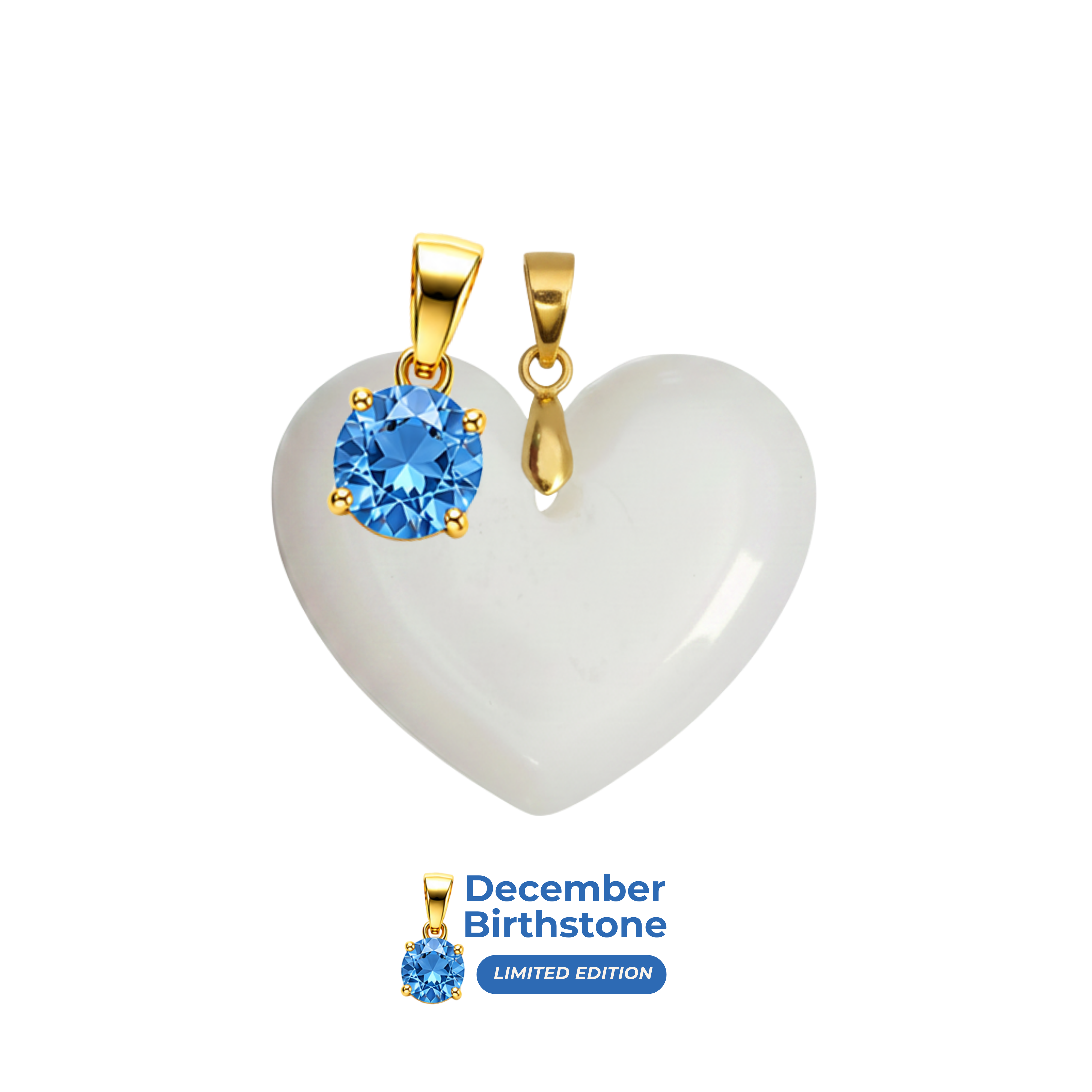 Chubby Heart with Birthstone Pendant