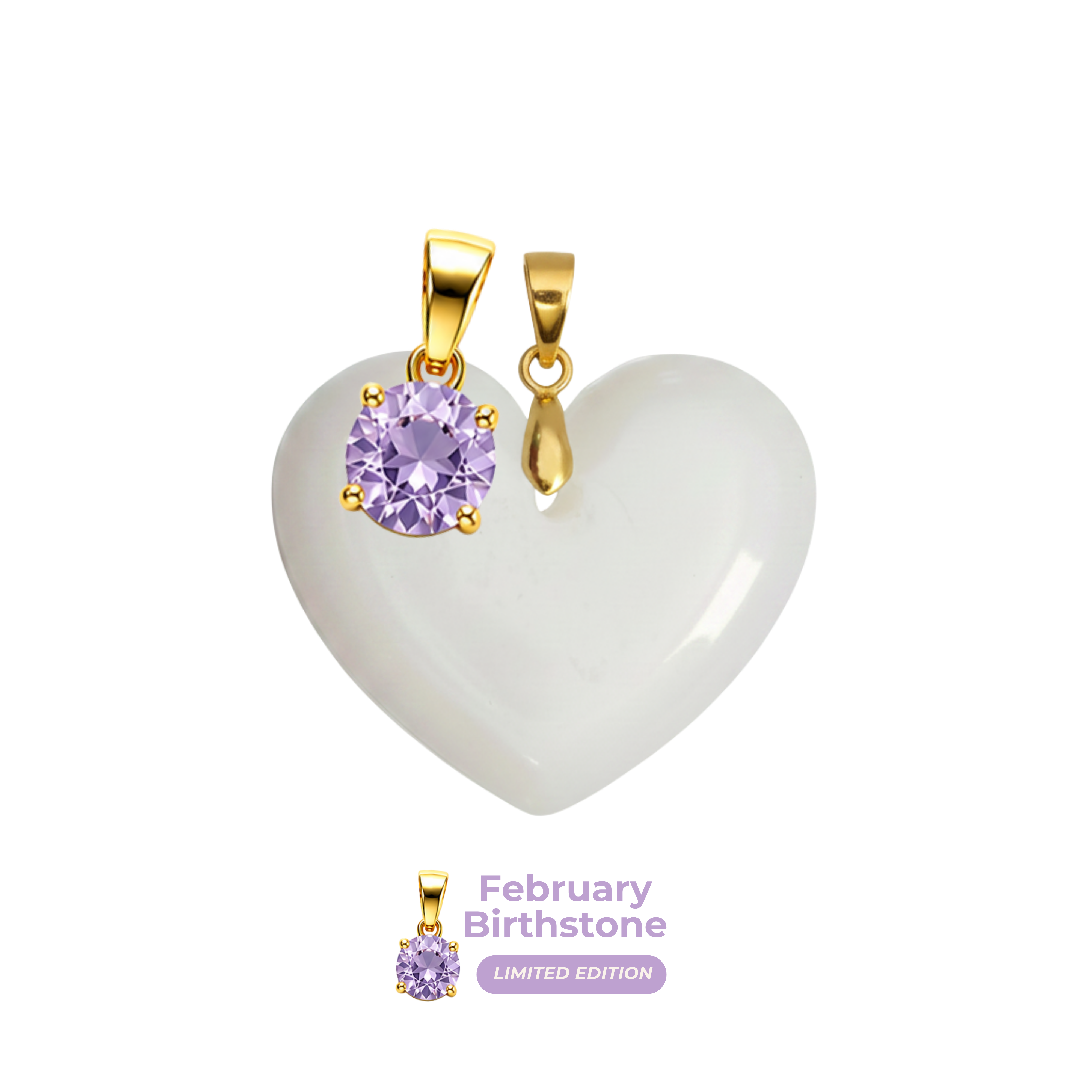 Chubby Heart with Birthstone Pendant