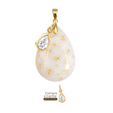 Gota Gordinha com Folhas Douradas e Gota Zircônia