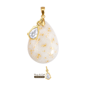 Goutte Rondouillard avec Feuilles d’Or et Goutte de Zircone