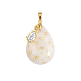 Chubby Drop Gold Leaf with Zirconia Drop