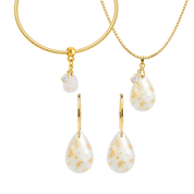 Diamond Drop Gold Leaf with Zirconia Drop