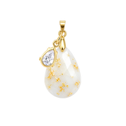 Diamond Drop Gold Leaf with Zirconia Drop