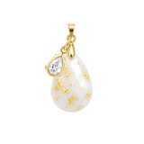 Diamond Drop Gold Leaf with Zirconia Drop