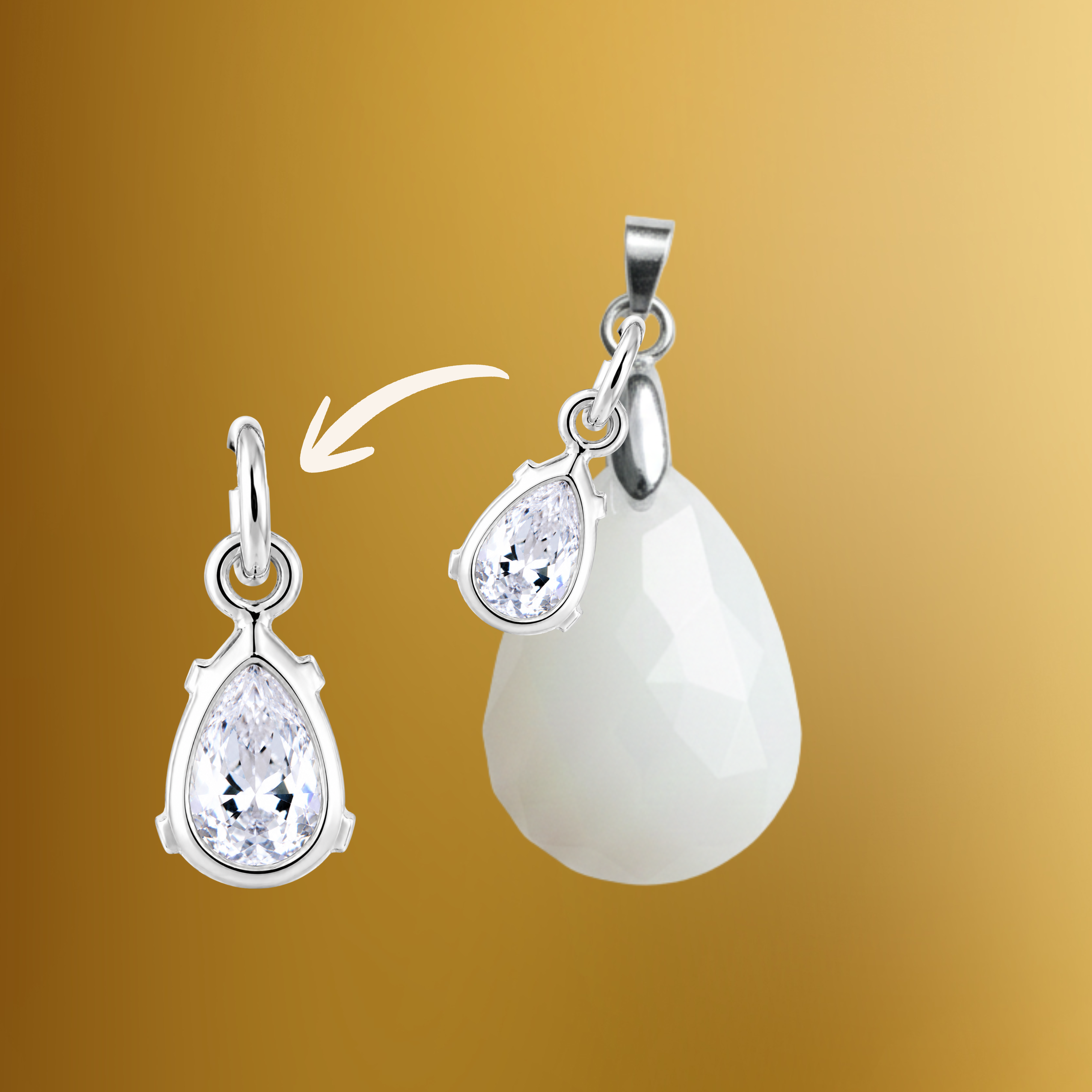 Pingente Adicional com Gota Zircônia