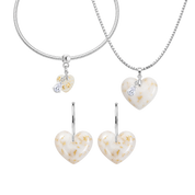 Chubby Heart Gold Leaf with Zirconia Drop