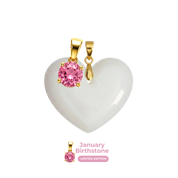 Chubby Heart with Birthstone Pendant