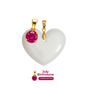 Chubby Heart with Birthstone Pendant
