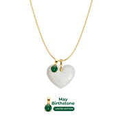Cœur Rondouillard avec Chaîne et Pendentif du Mois de Naissance