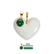 Chubby Heart with Birthstone Pendant