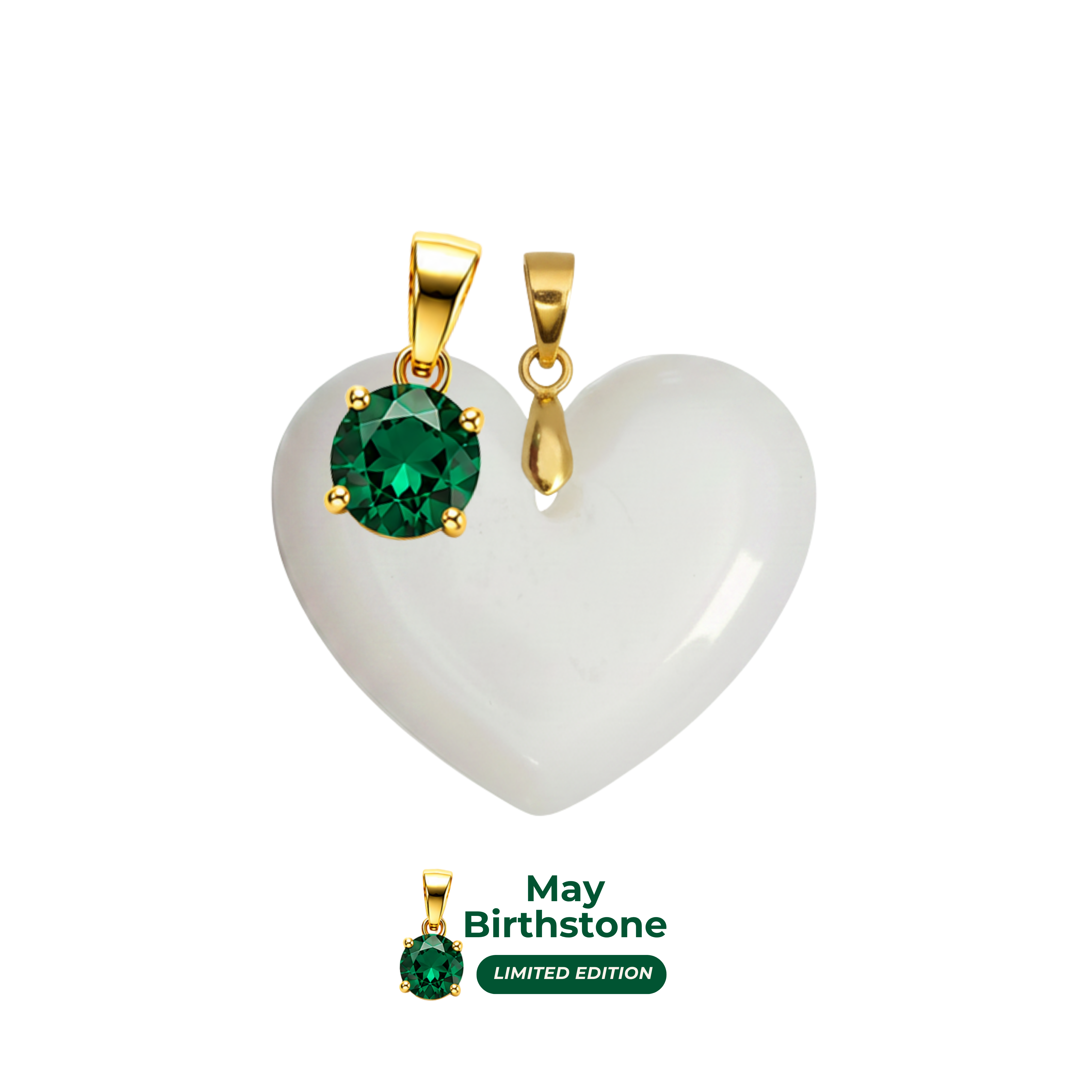 Chubby Heart with Birthstone Pendant