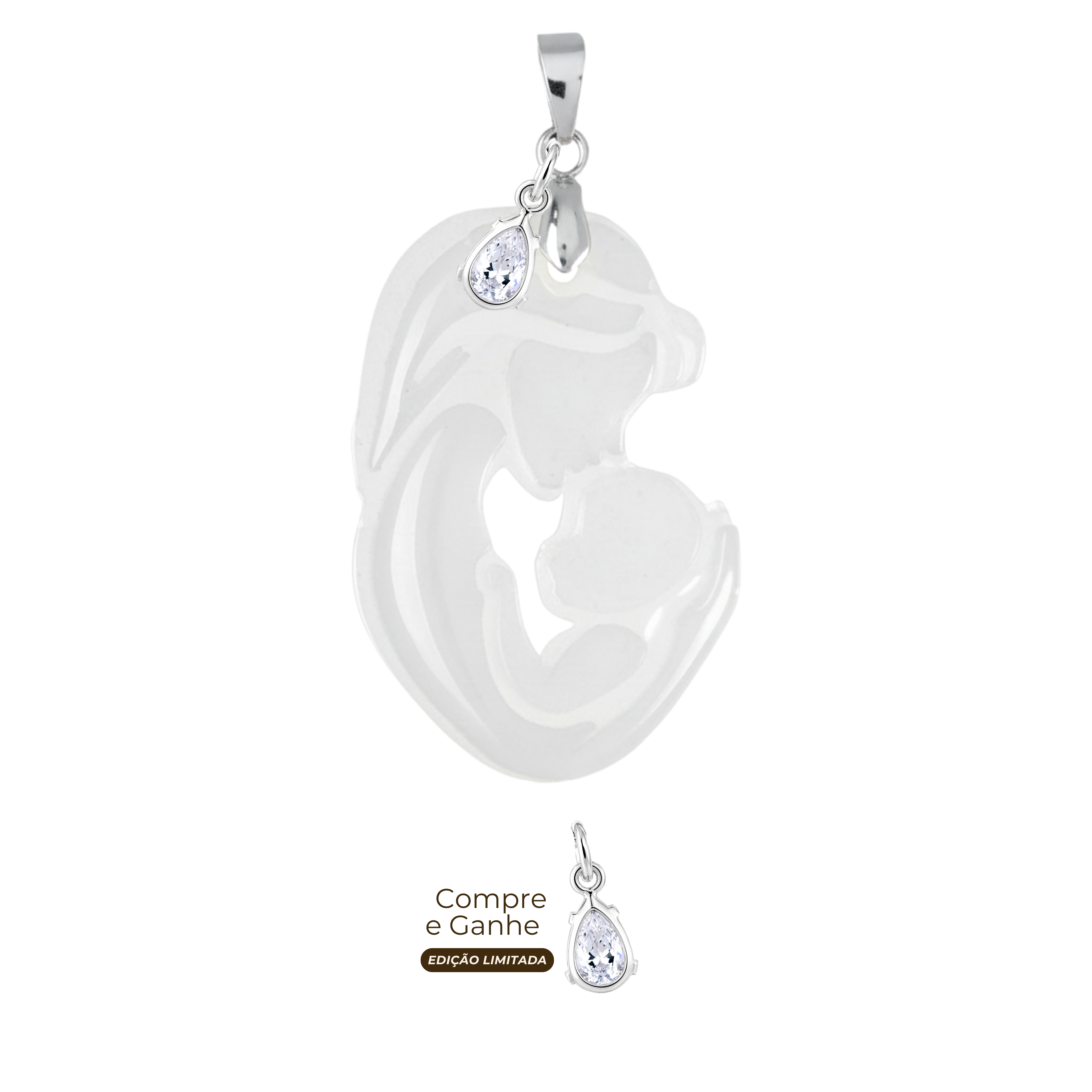 Mamãe e Bebê com Gota Zircônia