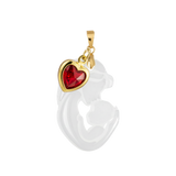 Maman et Bébé avec Cœur Rubis