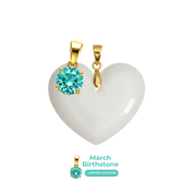Chubby Heart with Birthstone Pendant