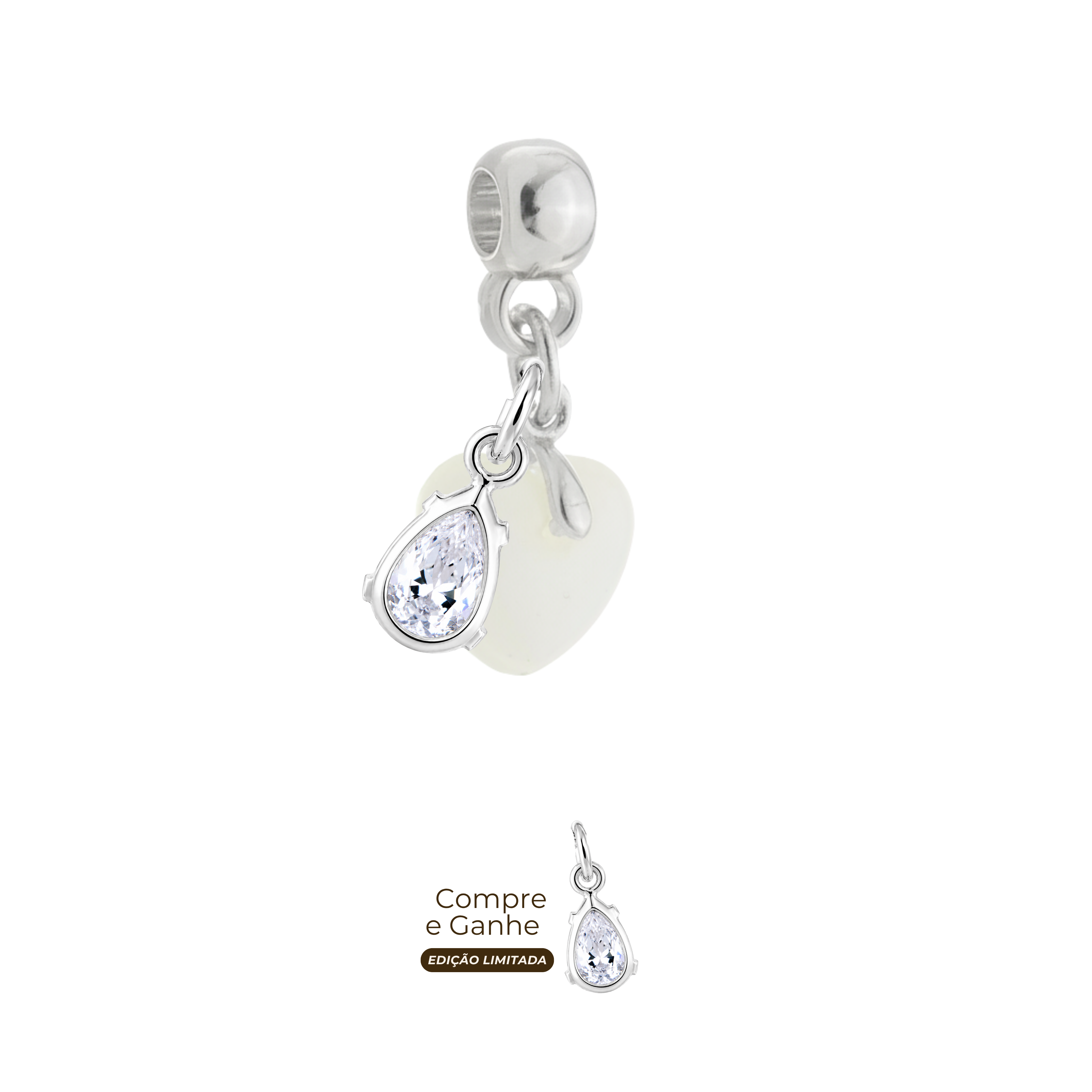 Mini Coração Gordinho com Gota Zircônia