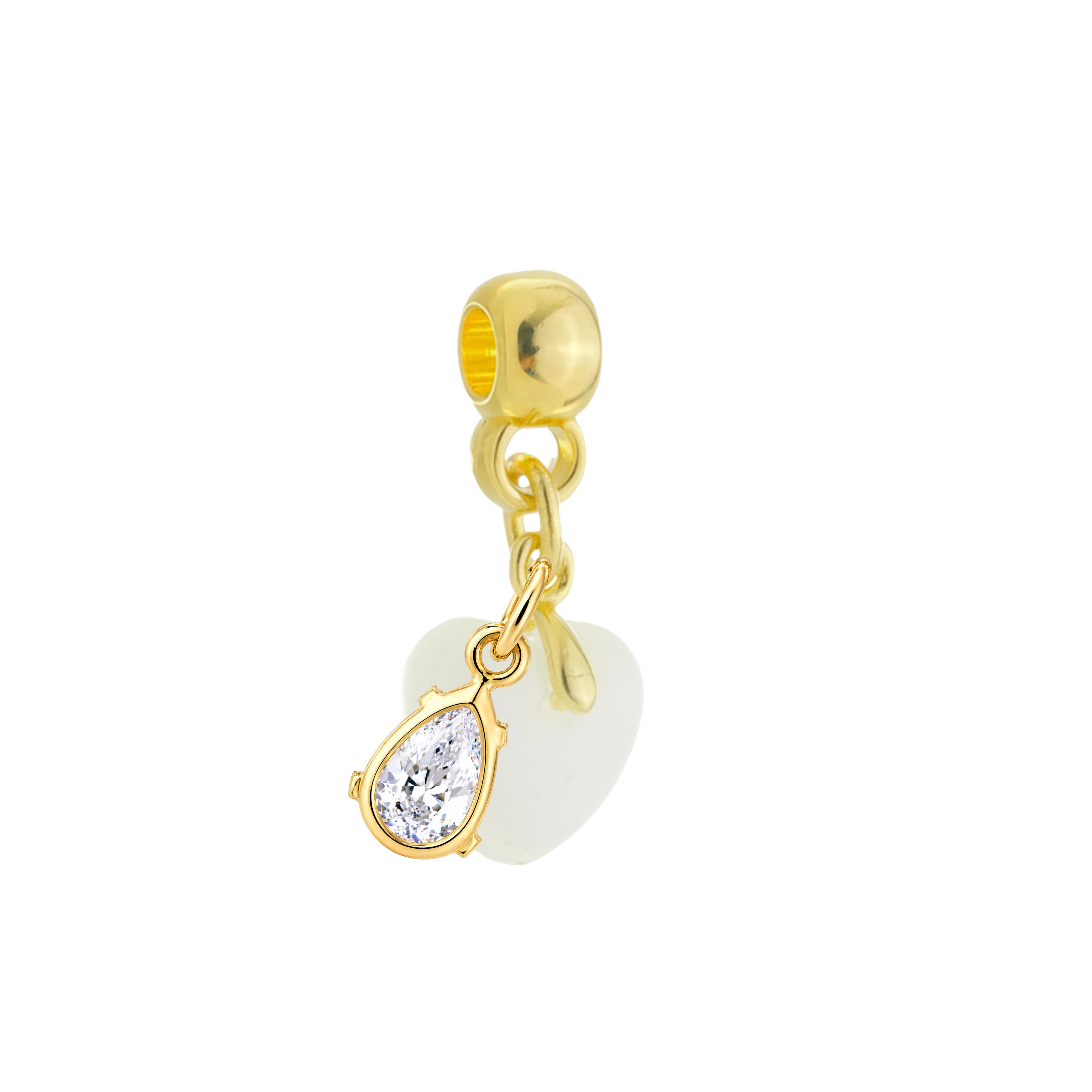 Mini Corazón Gordito con Gota de Circonita