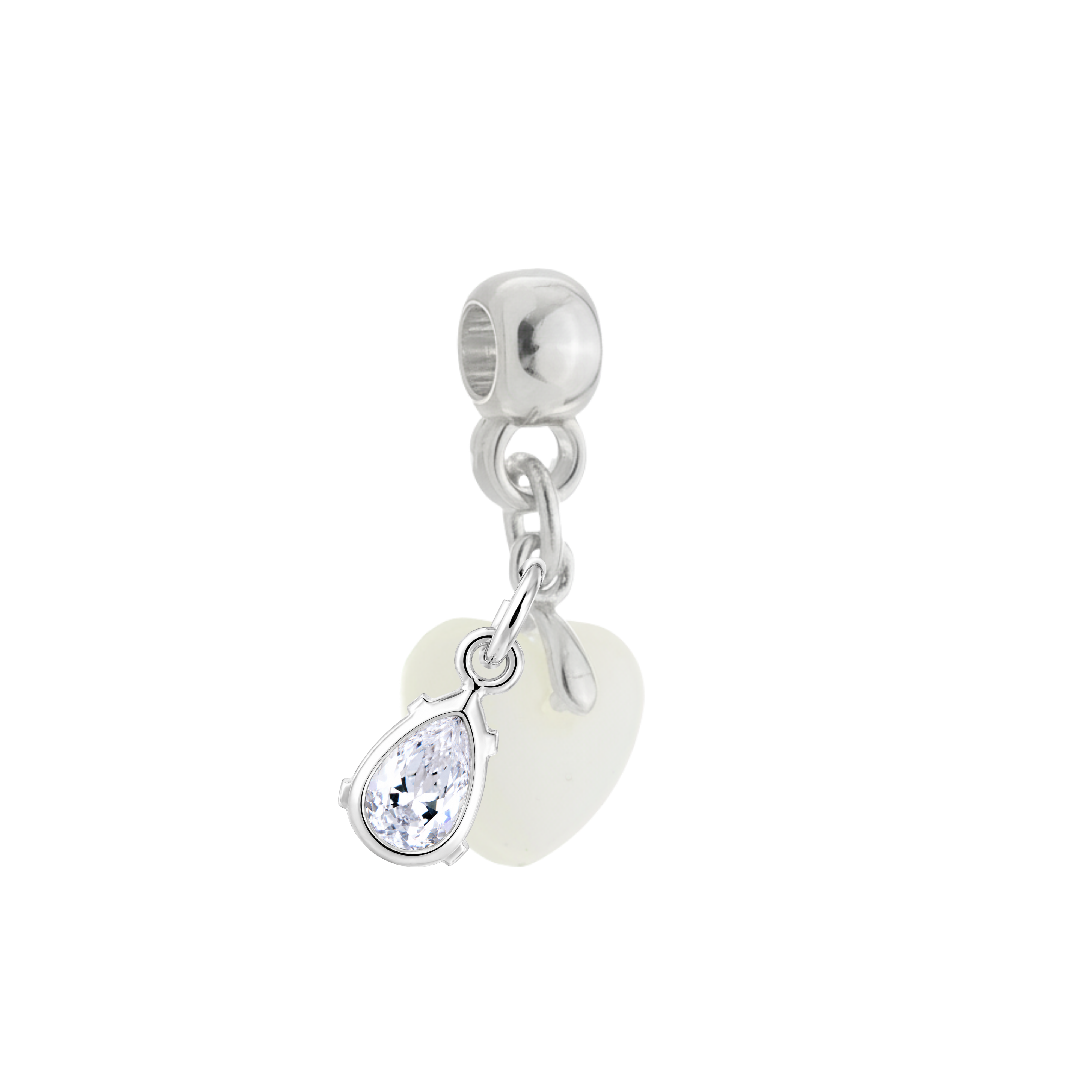 Mini Corazón Gordito con Gota de Circonita