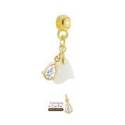 Mini Coração Torcido com Gota Zircônia