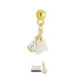 Mini Coração Torcido com Gota Zircônia