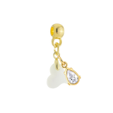 Mini Corazón Torcido con Gota de Circonita