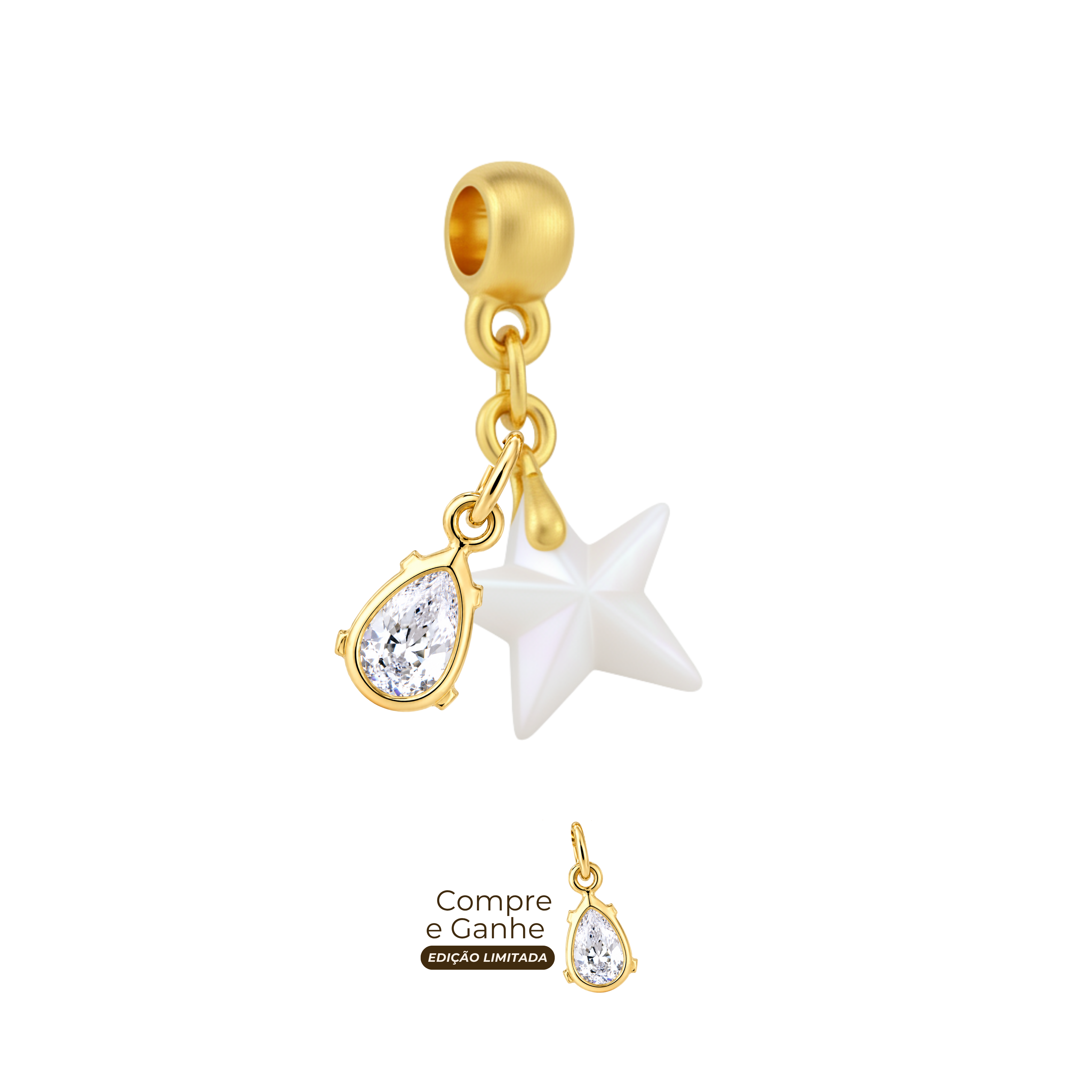 Mini Estrela com Gota Zircônia