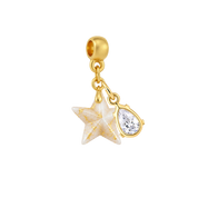 Mini Star Gold Leaf with Zirconia Drop