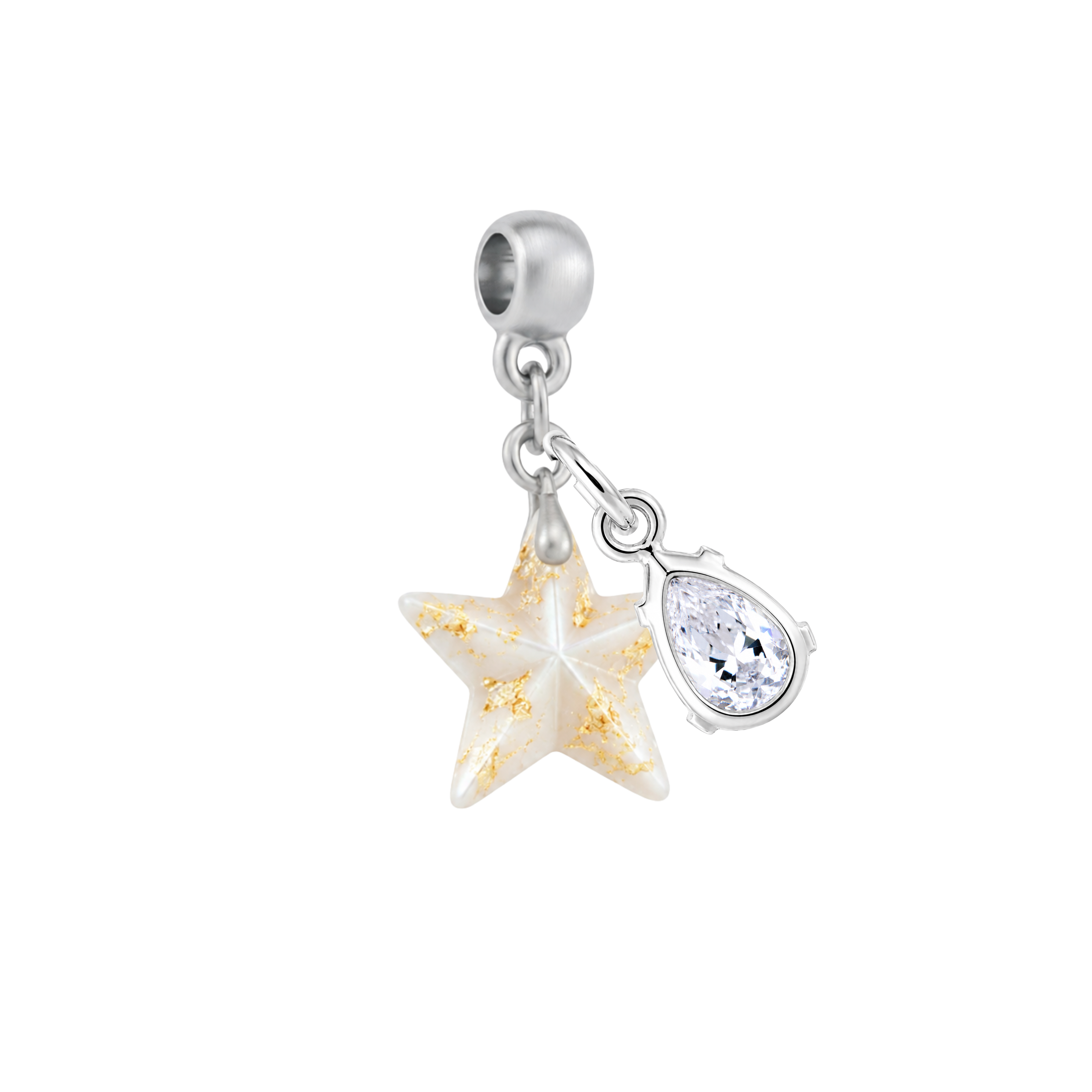 Mini Star Gold Leaf with Zirconia Drop
