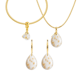 Chubby Mini Drop Gold Leaf with Zirconia Drop
