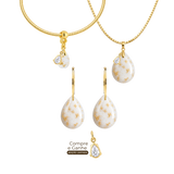 Mini Gota com Folhas Douradas e Gota Zircônia