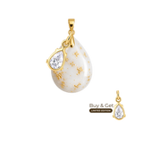 Mini Goutte Rondouillard avec Feuille d’Or et Goutte de Zircone VIP