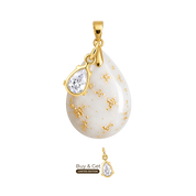 Mini Goutte Rondouillard  avec Feuilles d’Or et Goutte de Zircone