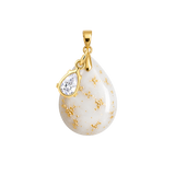 Chubby Mini Drop Gold Leaf with Zirconia Drop