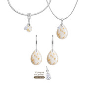 Mini Gota com Folhas Douradas e Gota Zircônia